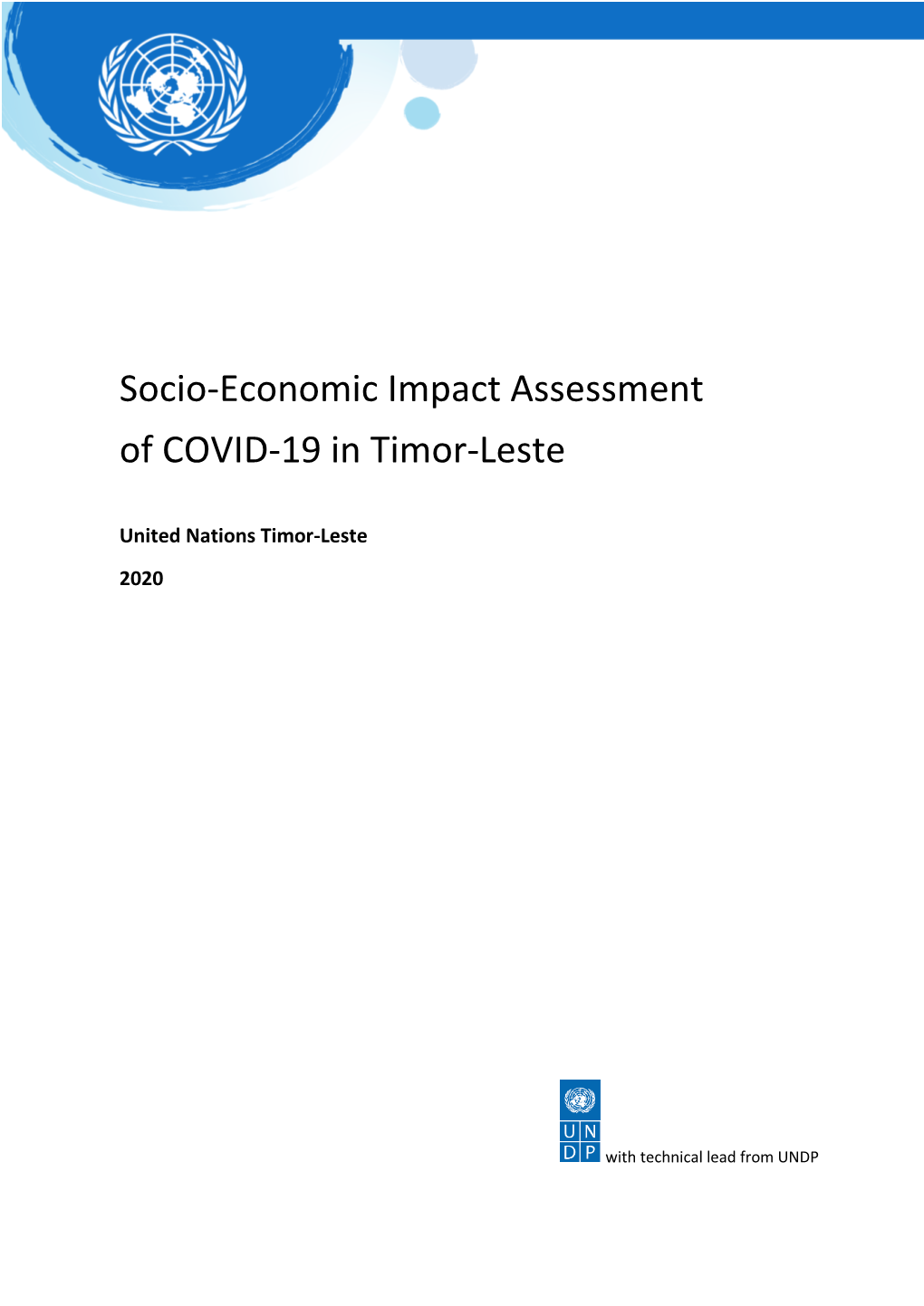 Socio-Economic Impact Assessment of COVID-19 in Timor-Leste
