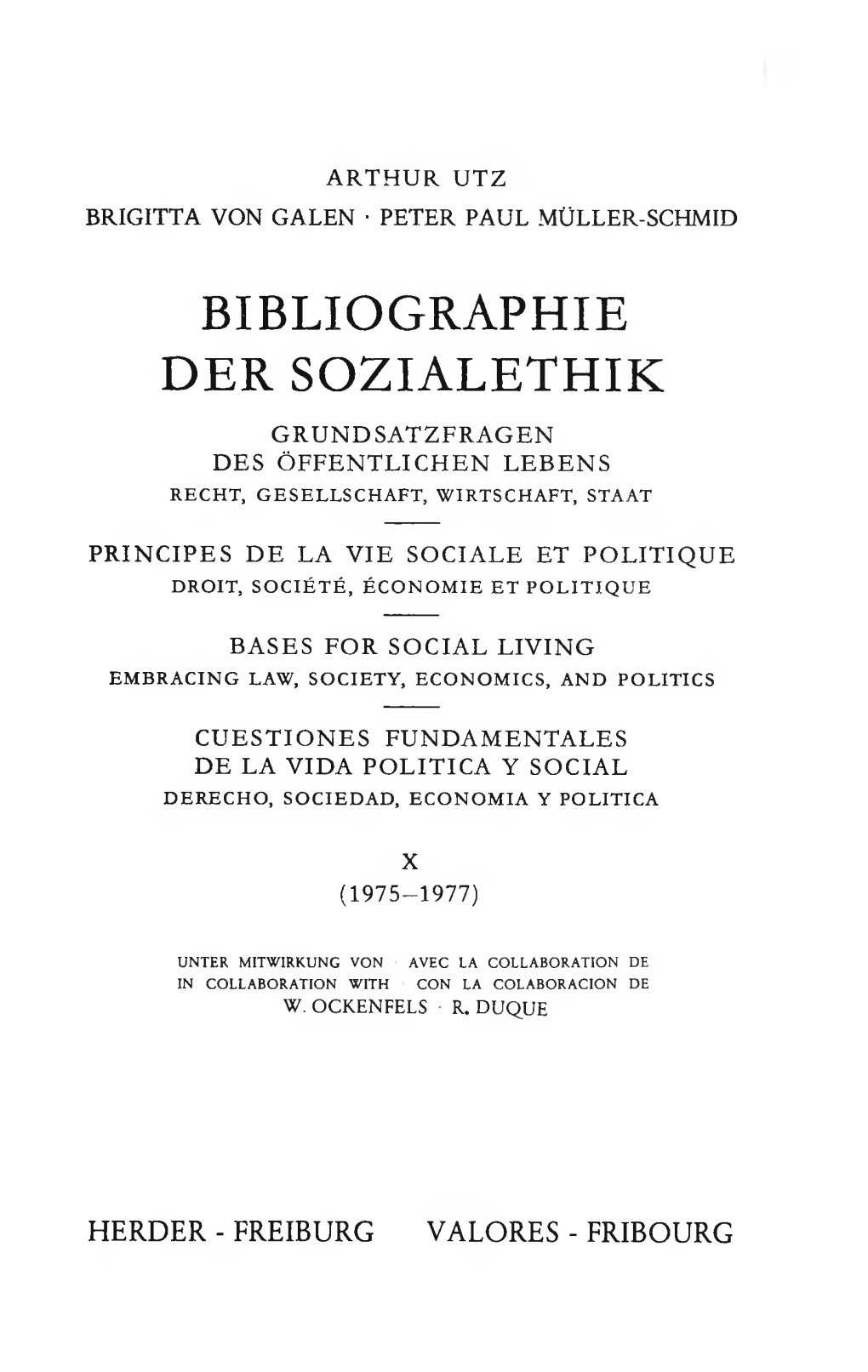 Bibliographie Der Sozialethik