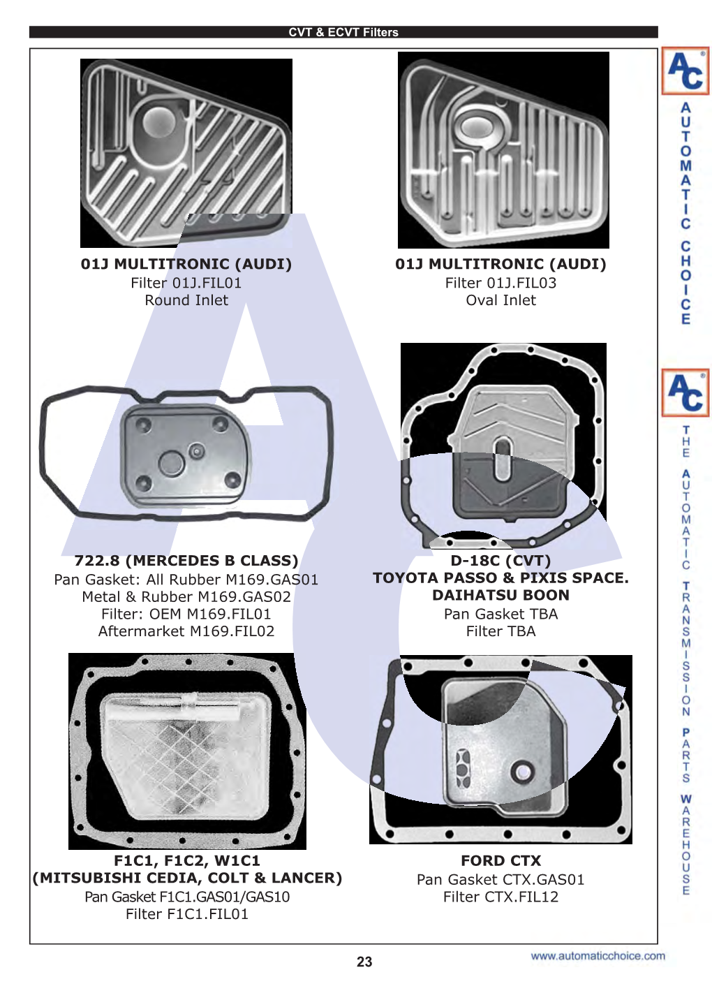 CVT and ECVT Filters