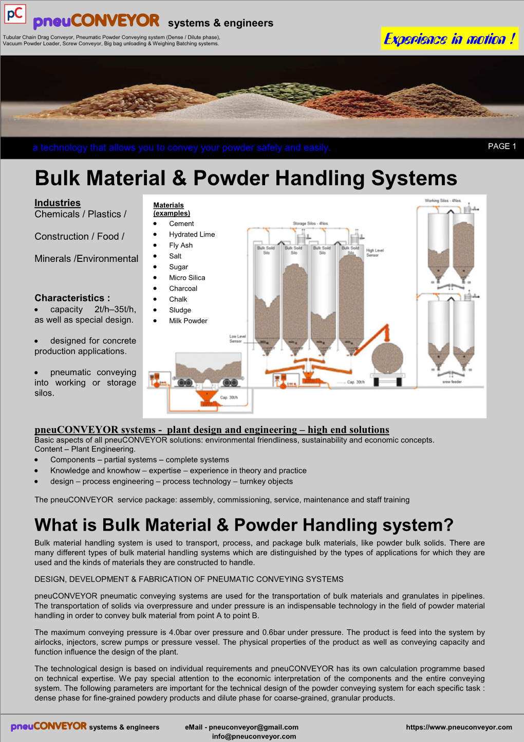 Bulk Powder Solid Handling System