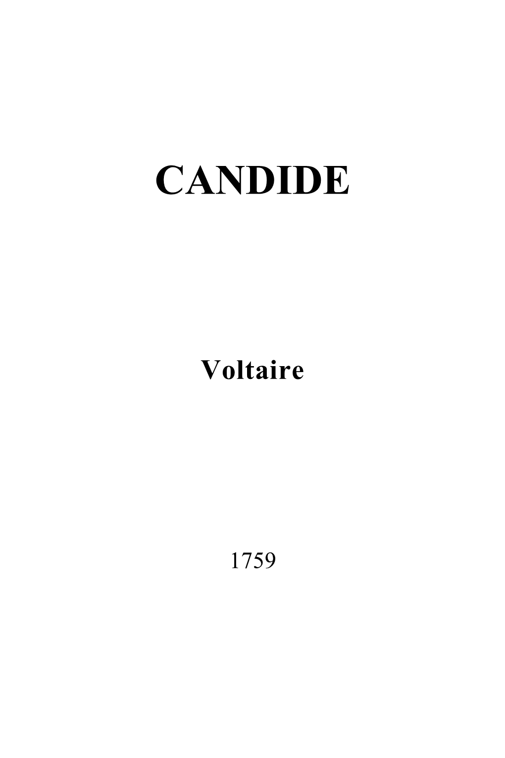 Voltaire's Candide