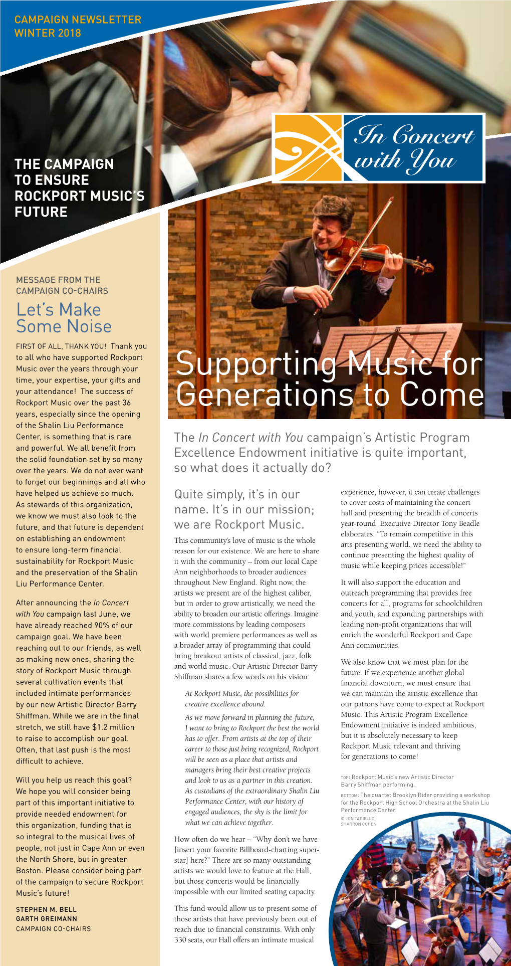 Supporting Music for Generations to Come
