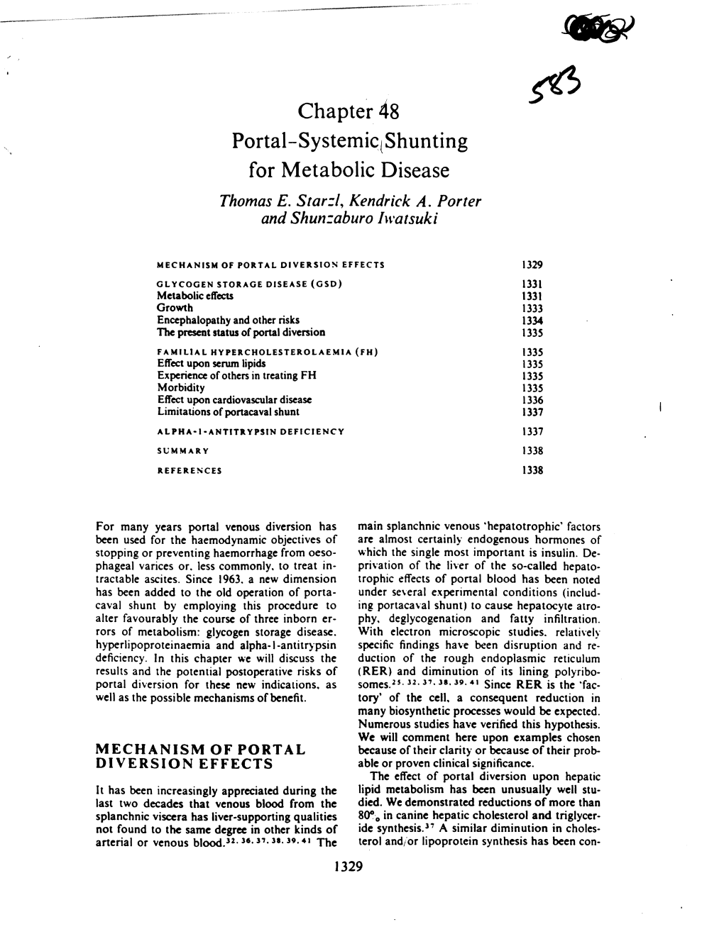 Chapter 48 Portal-Systemic( Shunting for Metabolic Disease Thomas E