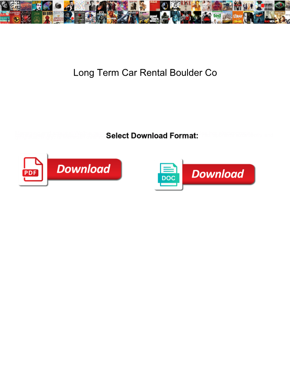 Long Term Car Rental Boulder Co