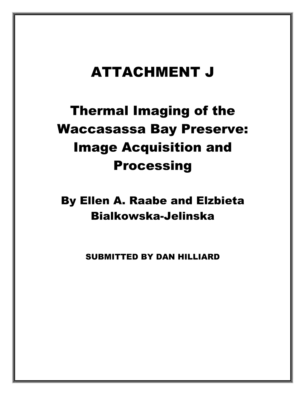 Attachment J: Thermal Imaging of the Waccasassa Bay Preserve