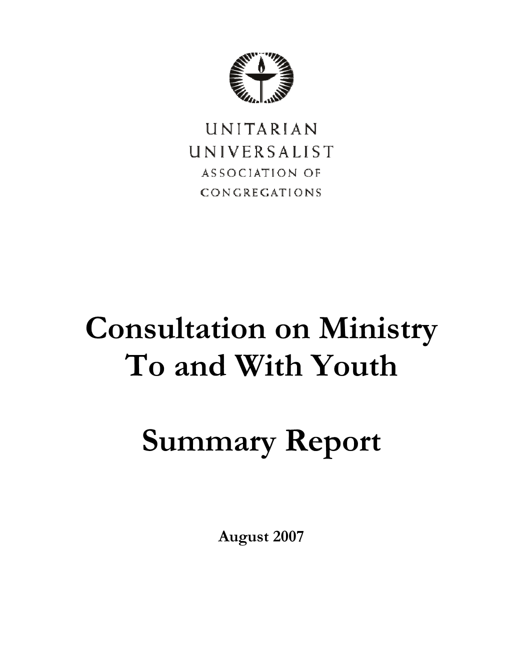 Consultation on Ministry to and with Youth
