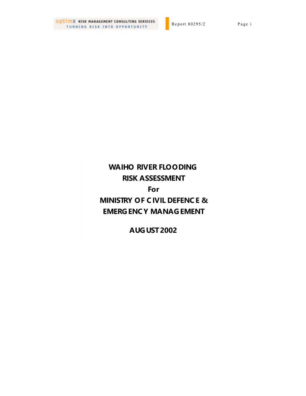 Waiho River Flooding Risk Assessment MCDEM 2002.Pdf