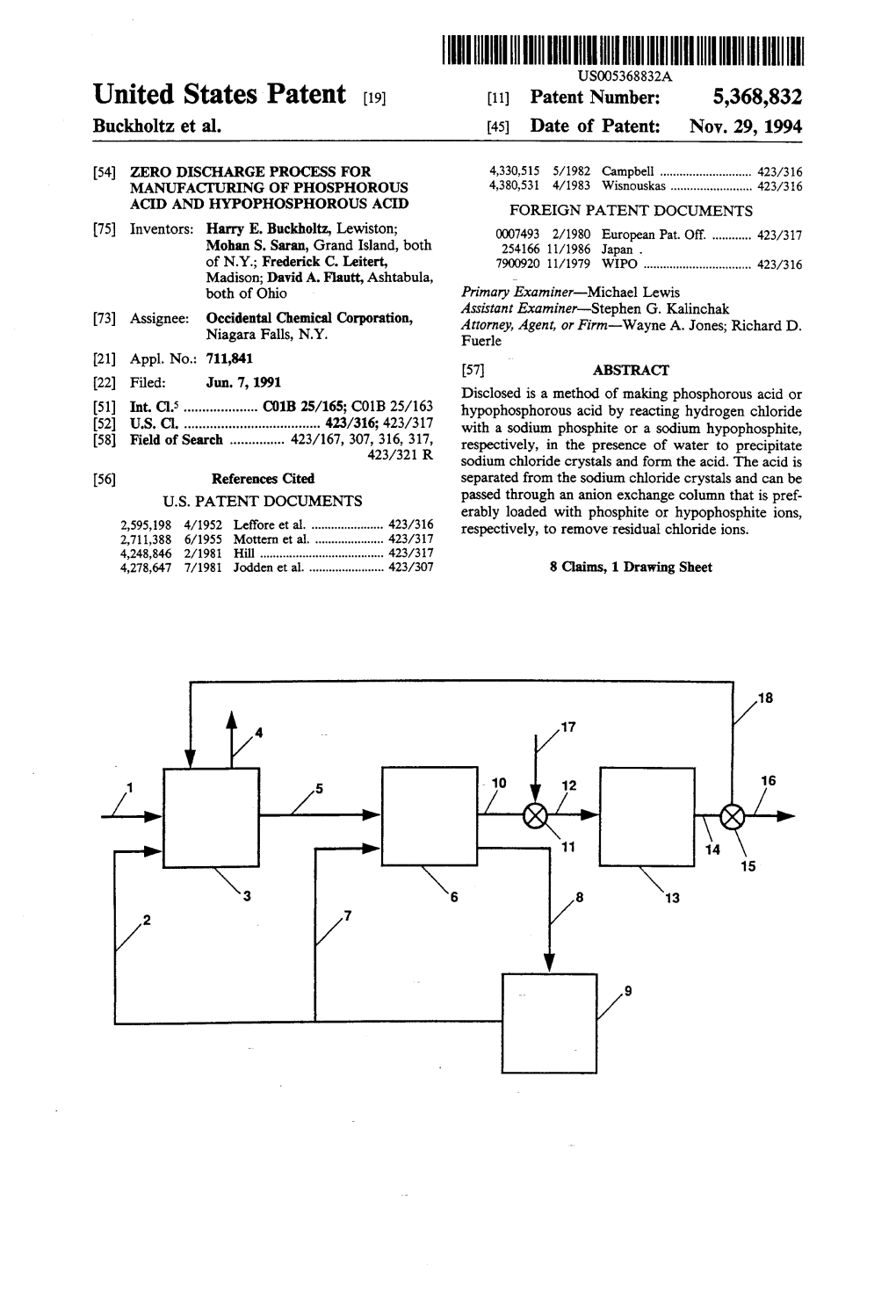 United States Patent [19] [11] Patent Number: 5,368,832 Buckholtz Et A1