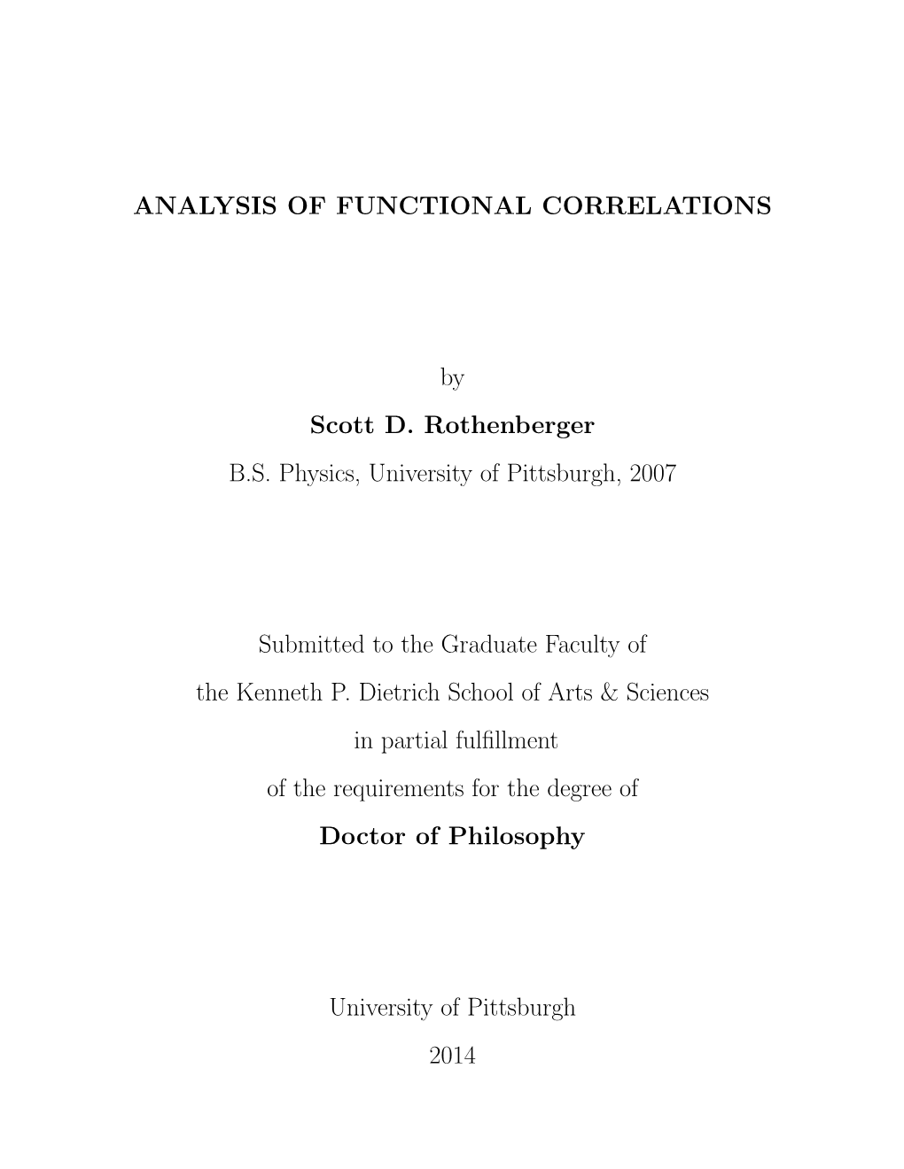 Analysis of Functional Correlations