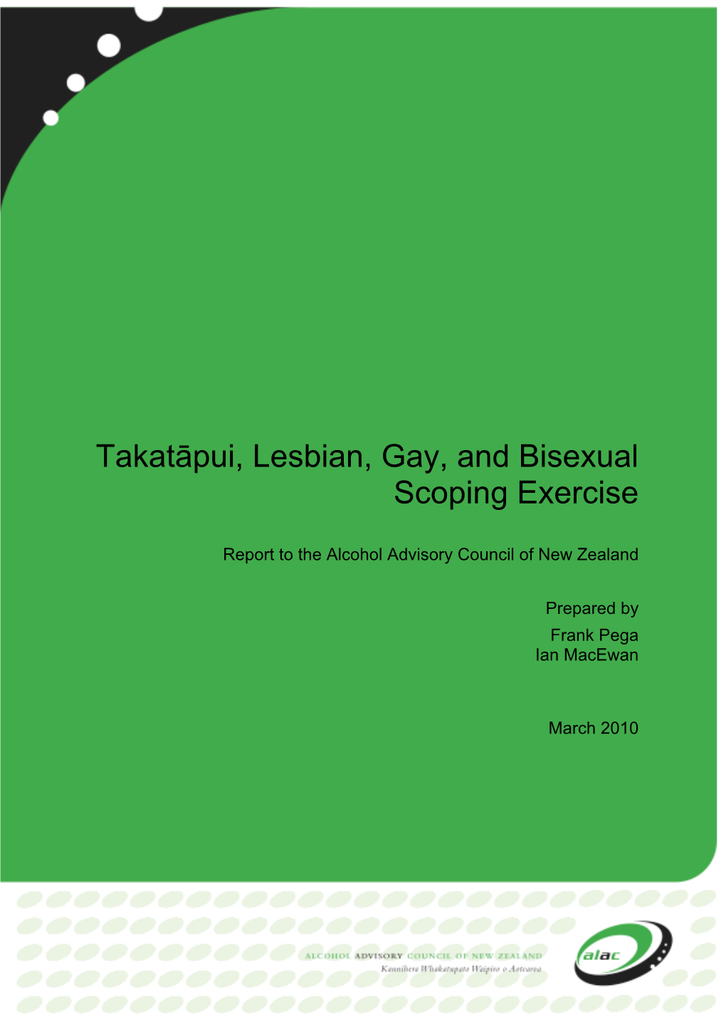 Takatāpui, Lesbian, Gay, and Bisexual Scoping Exercise