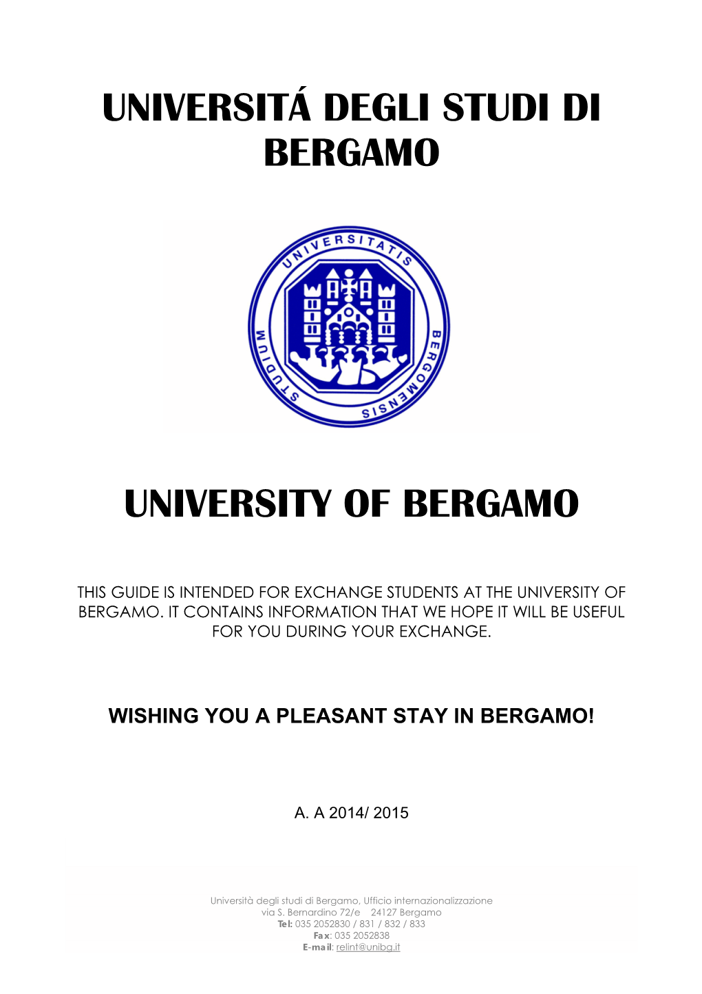 Universitá Degli Studi Di Bergamo University Of