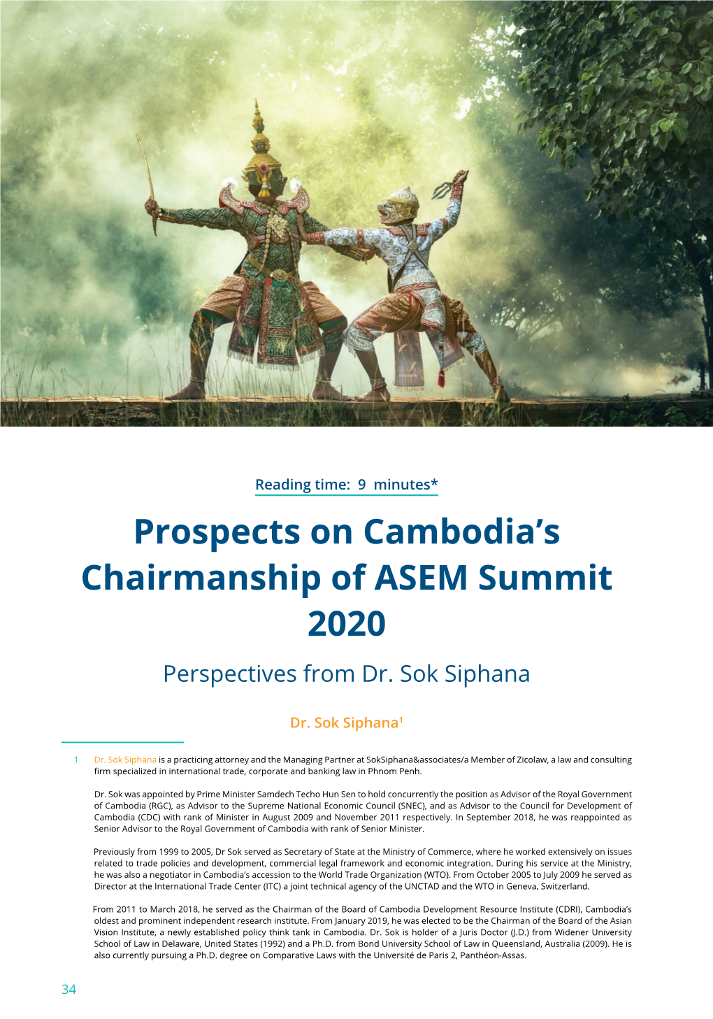 Prospects on Cambodia's Chairmanship of ASEM Summit 2020