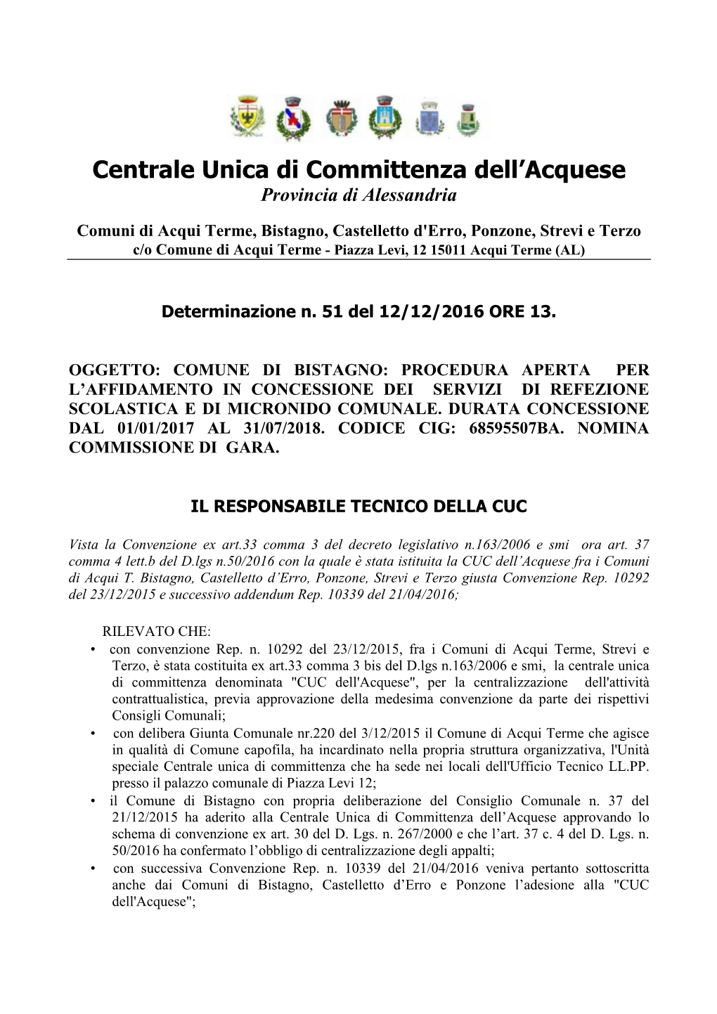 Centrale Unica Di Committenza Dell'acquese