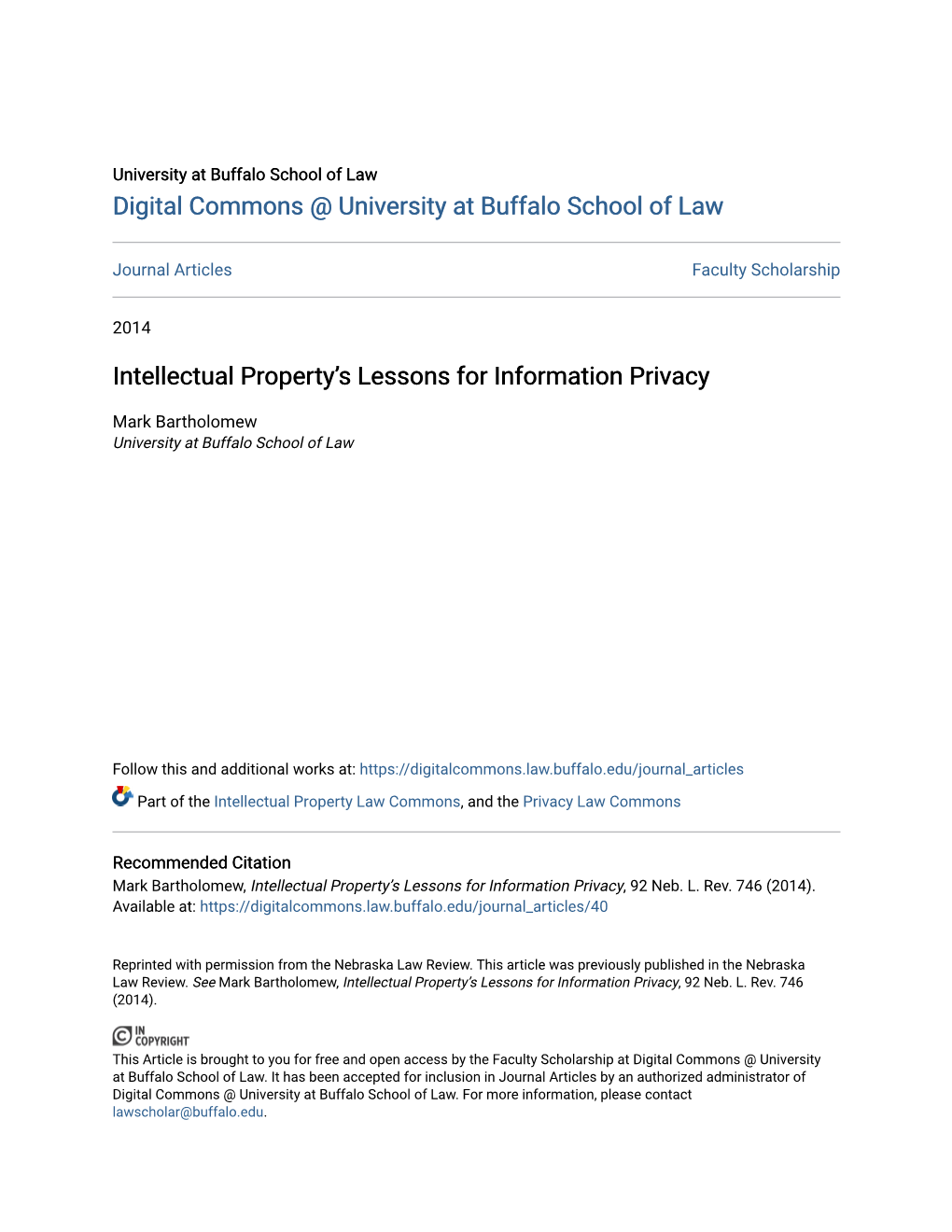 Intellectual Property's Lessons for Information Privacy
