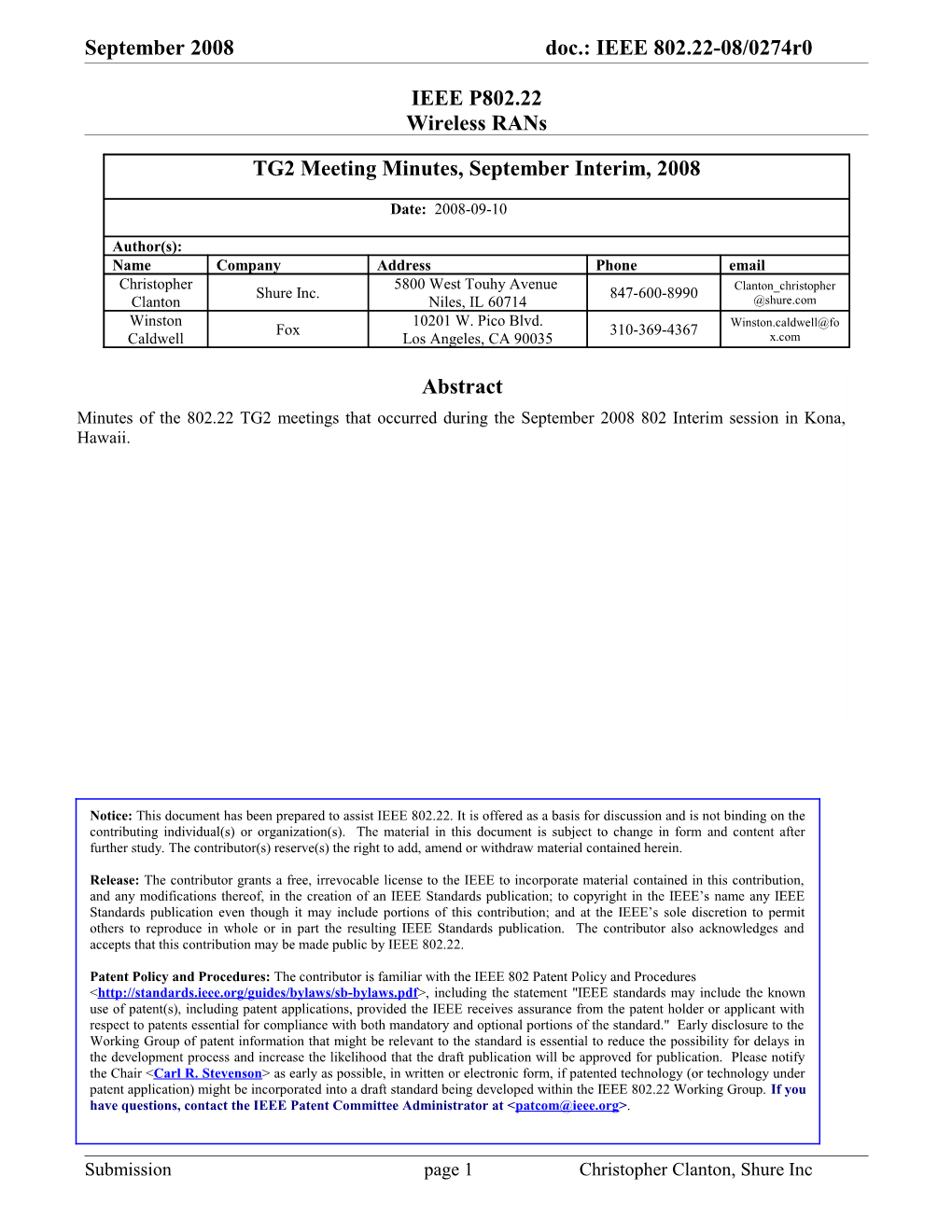 IEEE P802.22 Wireless Rans s3