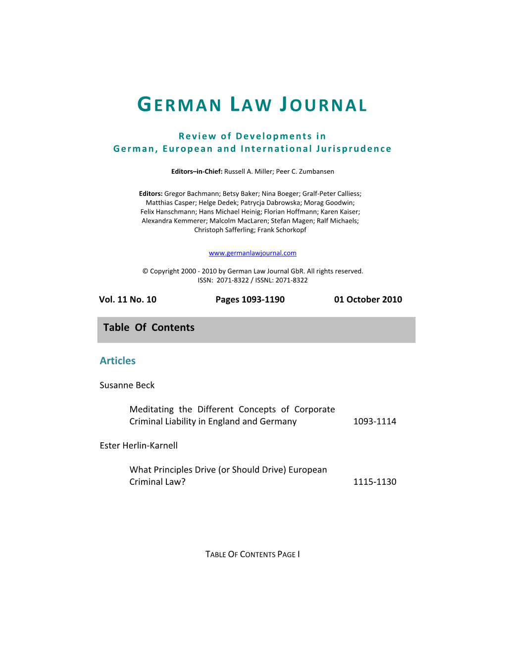 German Law Journal