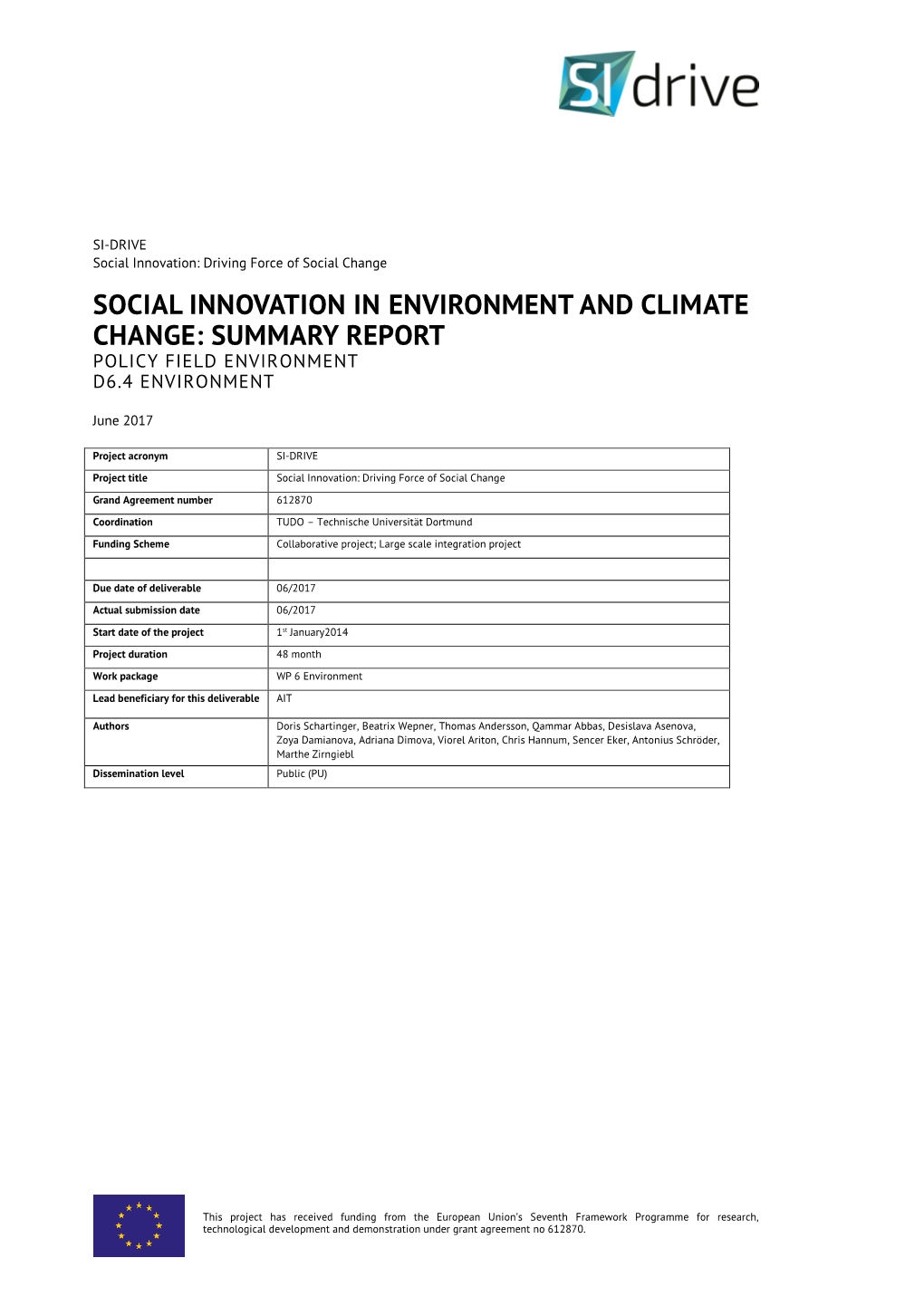 D6.4 Social Innovation in Environment and Climate Change