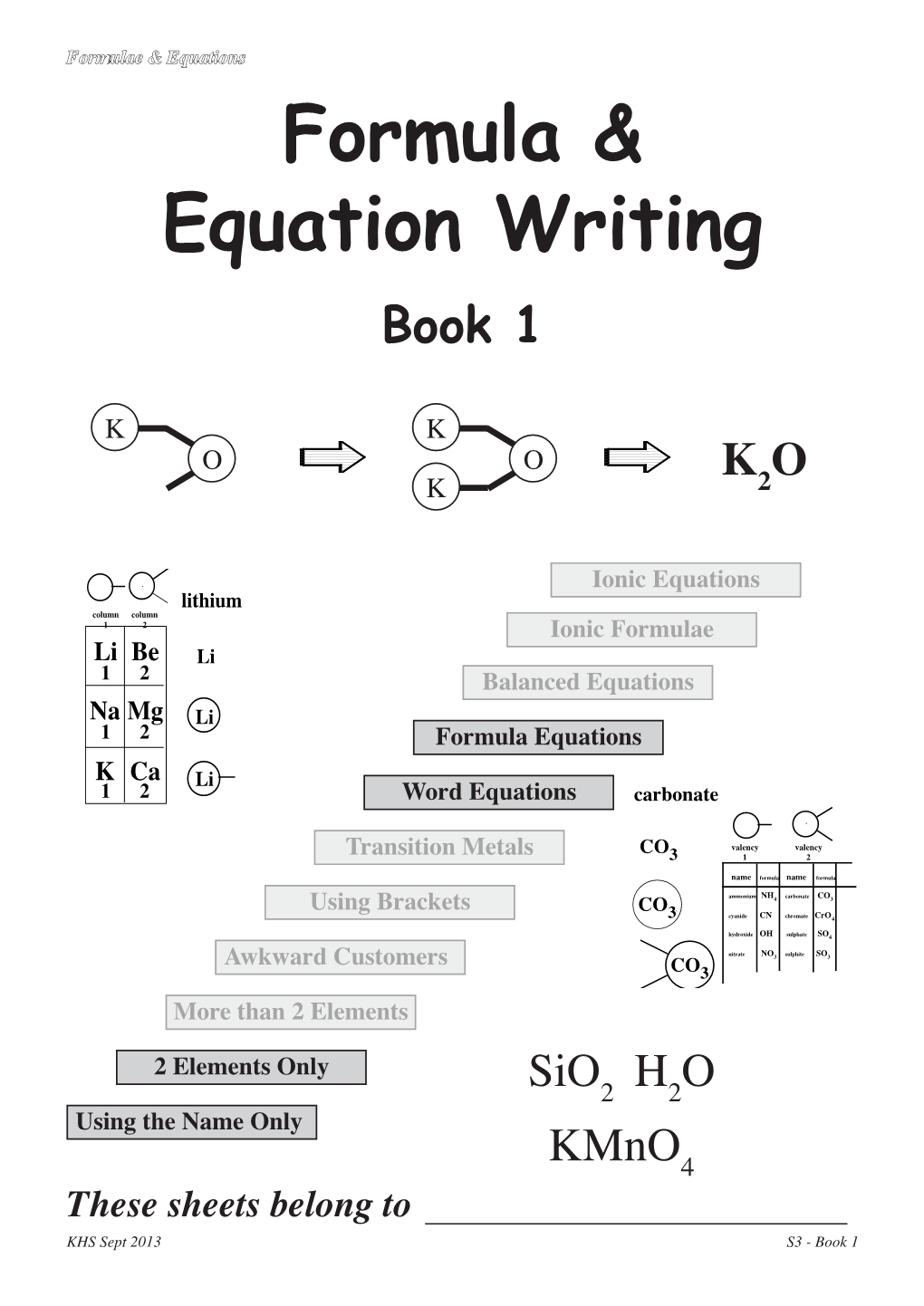 Formula & Equation Writing