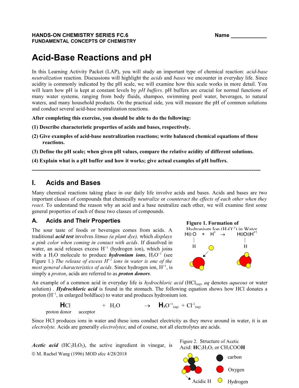 CHEM MINI-COURSE SERIES M1.2___ Name______ FUNDAMENTAL CONCEPTS of CHEMISTRY