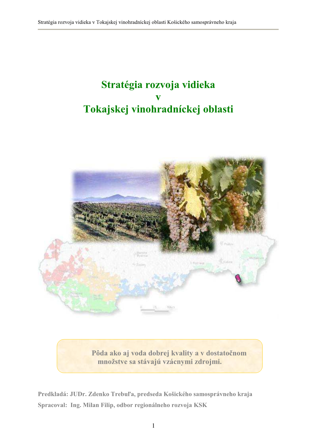 Stratégia Rozvoja Vidieka V Tokajskej Vinohradníckej Oblasti Košického Samosprávneho Kraja