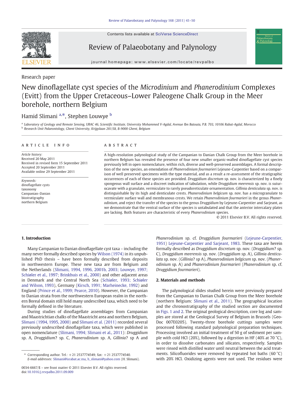 New Dinoflagellate Cyst Species of the Microdinium and Phanerodinium