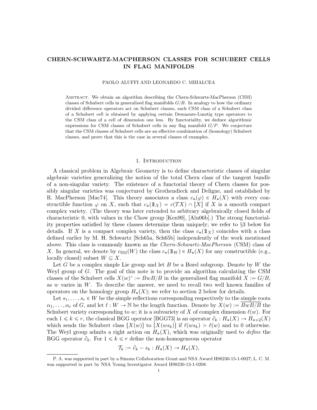 Chern-Schwartz-Macpherson Classes for Schubert Cells in Flag Manifolds