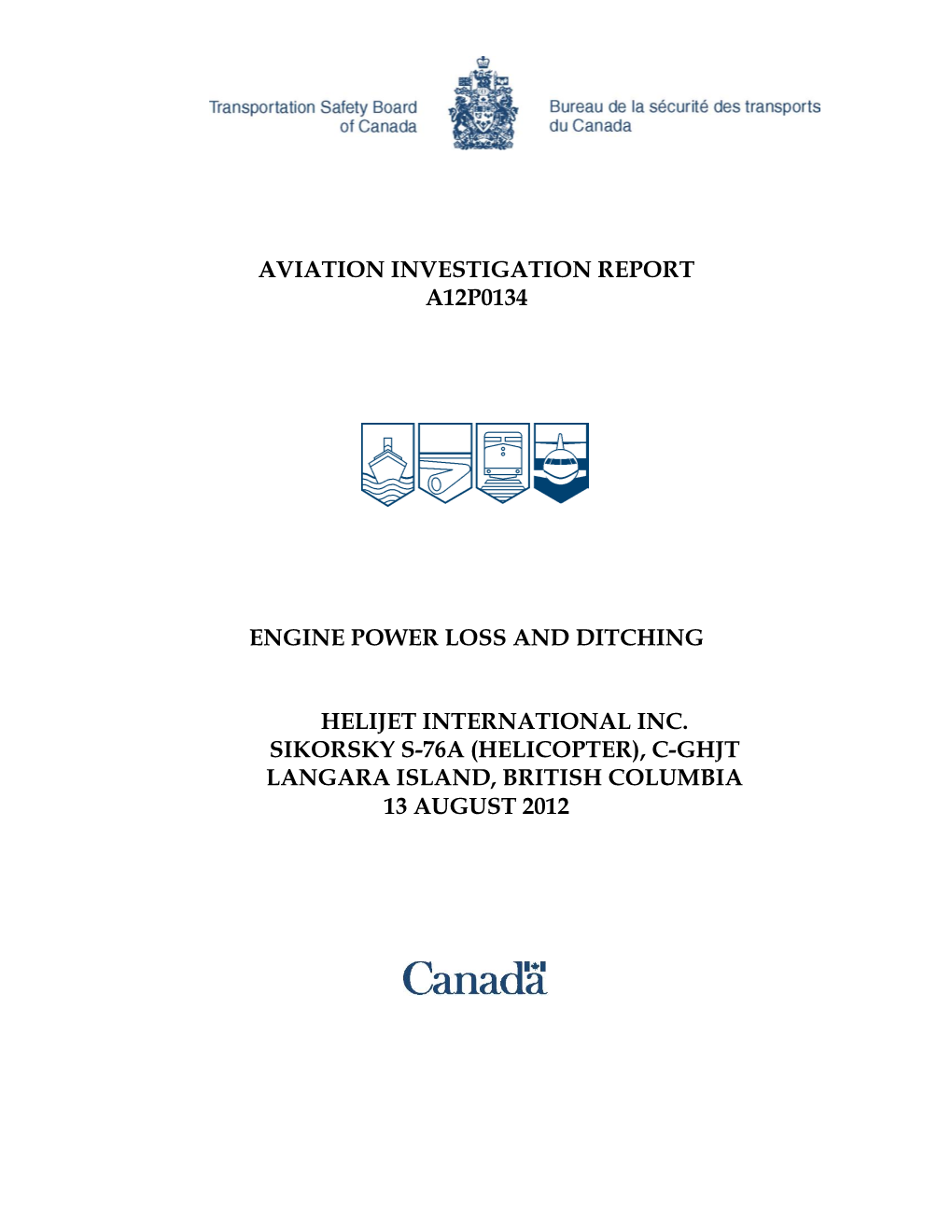 Aviation Investigation Report A12p0134