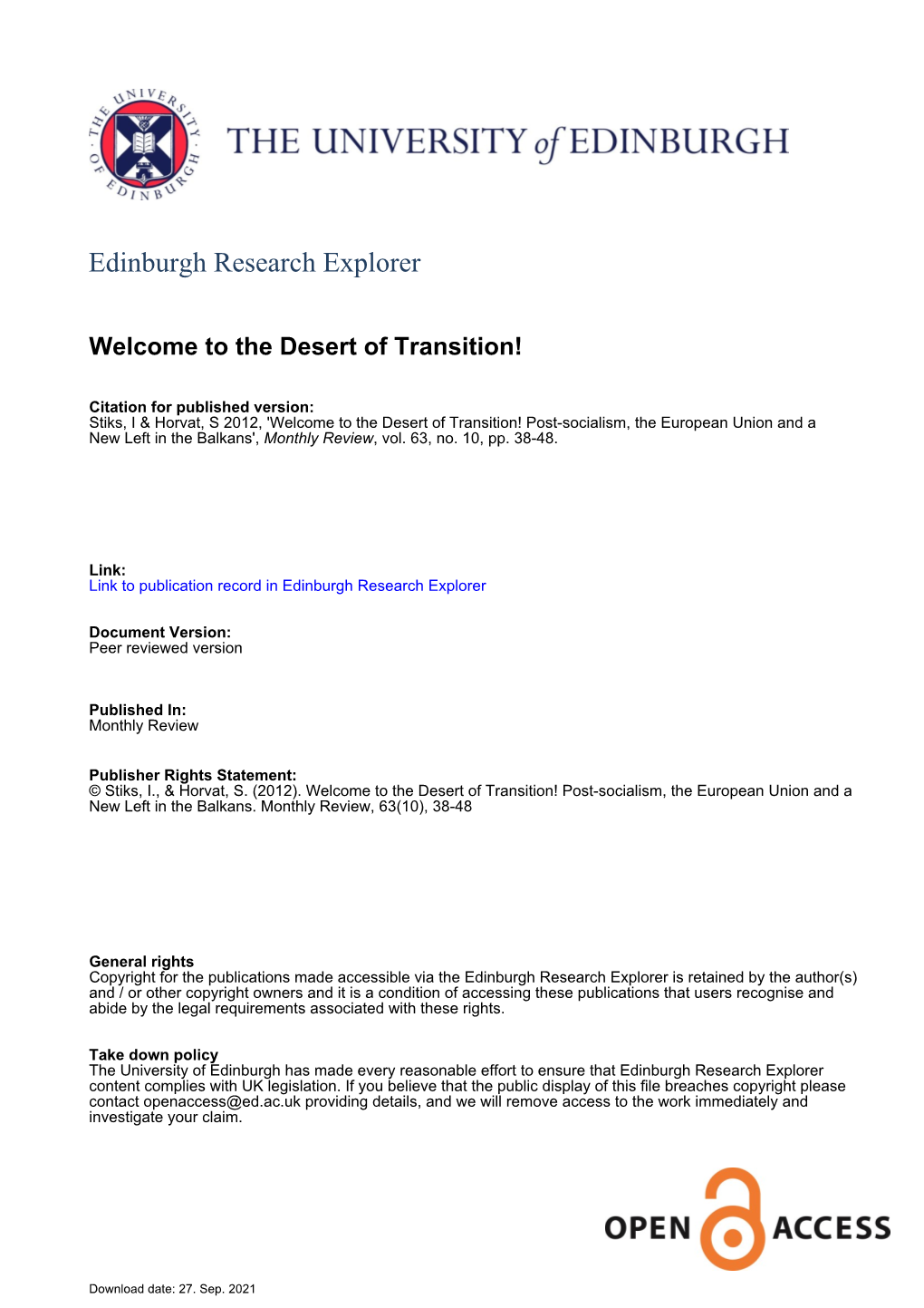 Edinburgh Research Explorer