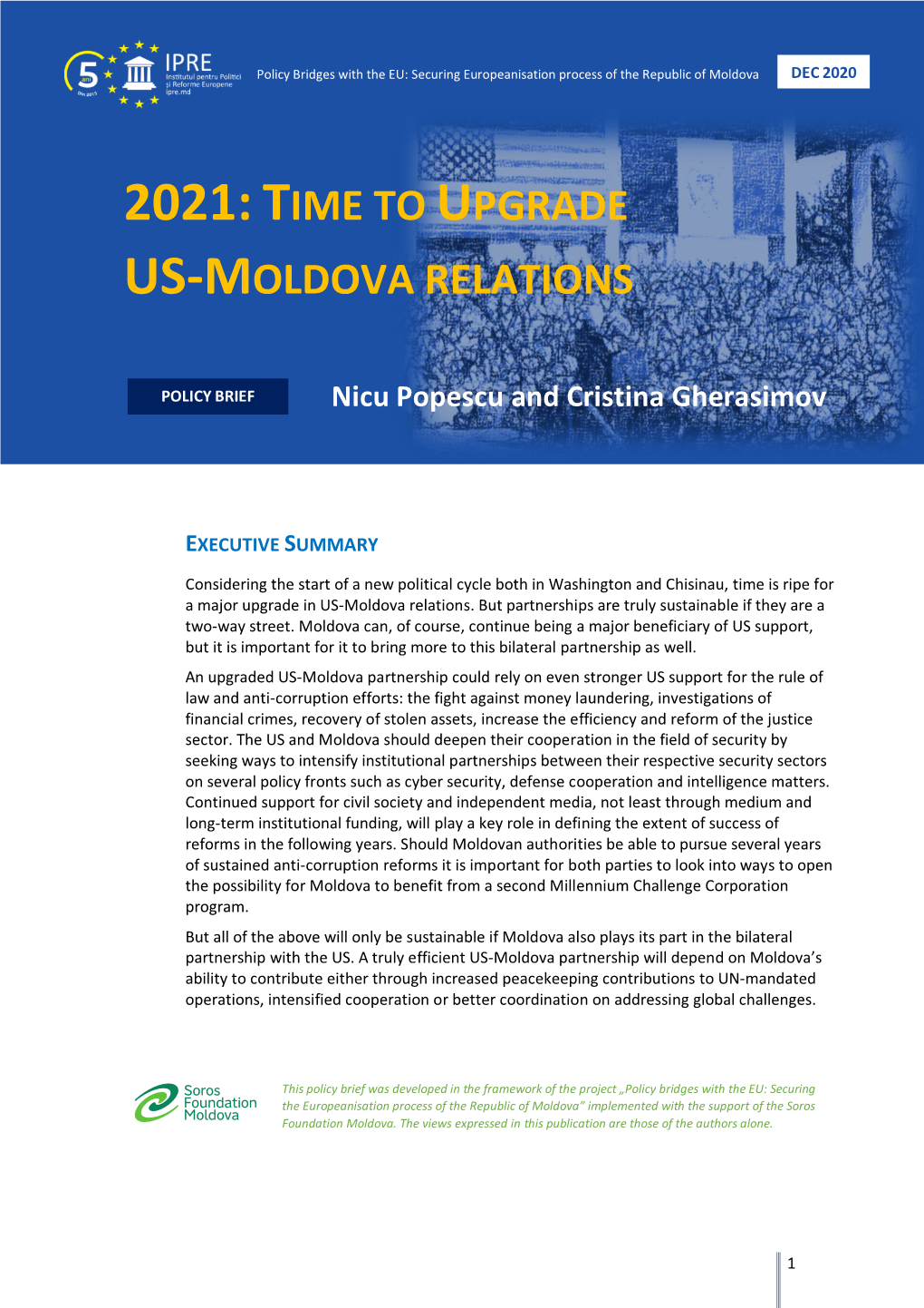 2021:Time to Upgrade Us-Moldova Relations