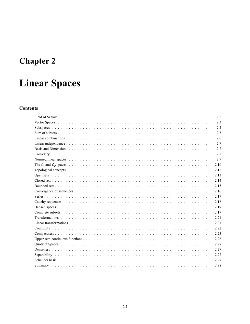 Linear Spaces