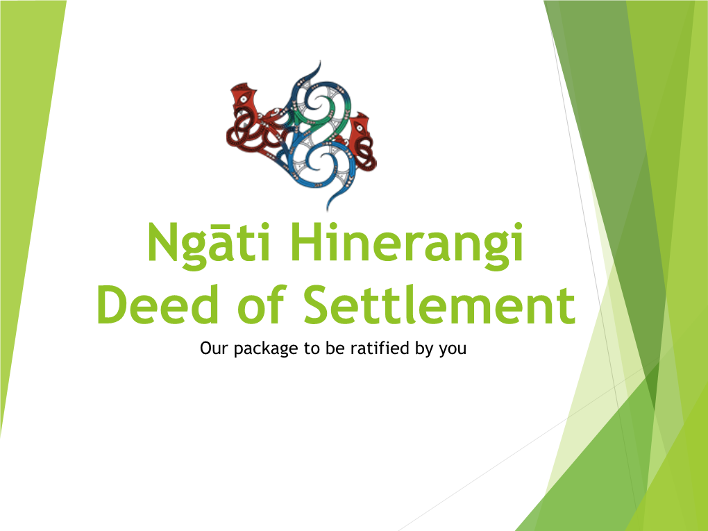 Ngāti Hinerangi Deed of Settlement