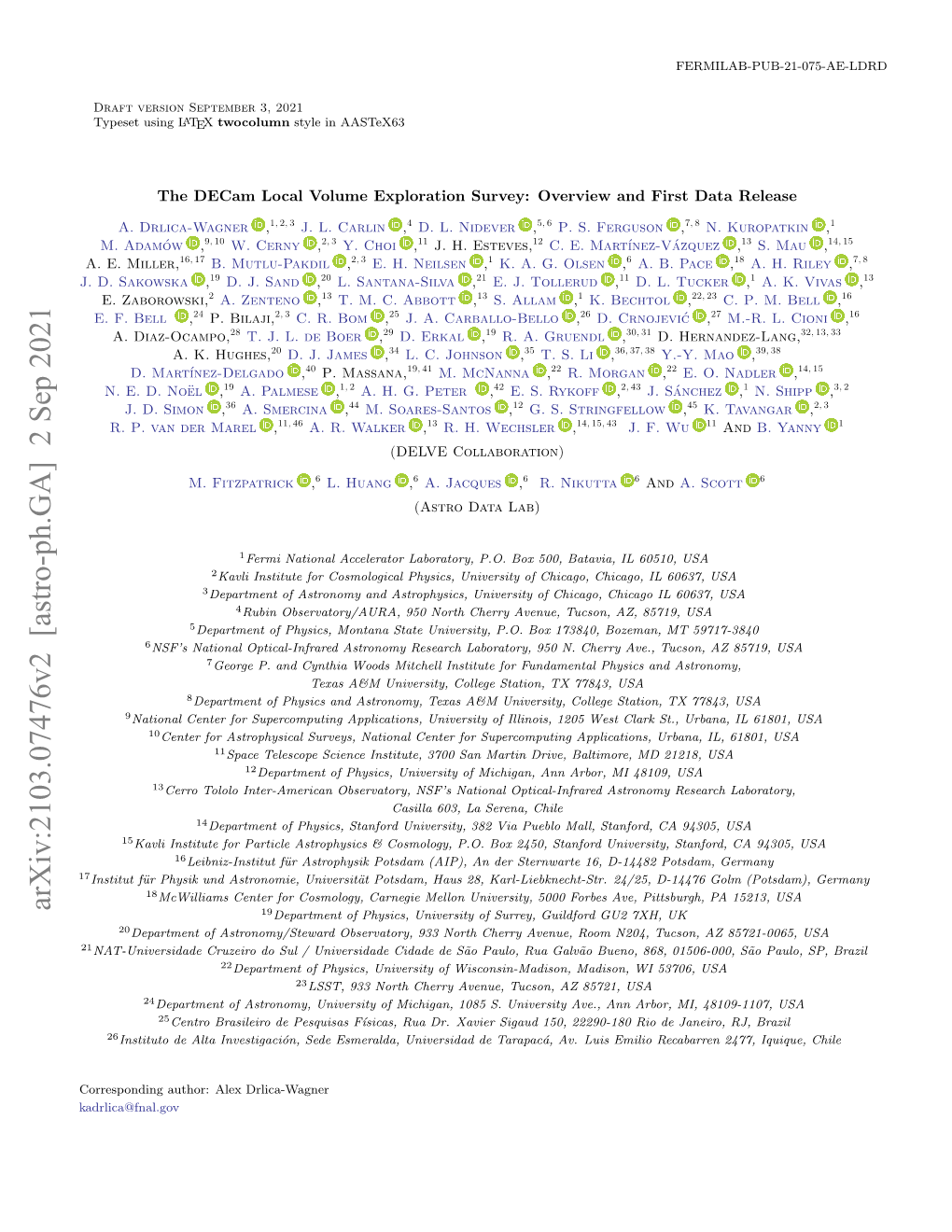 Arxiv:2103.07476V1 [Astro-Ph.GA] 12 Mar 2021