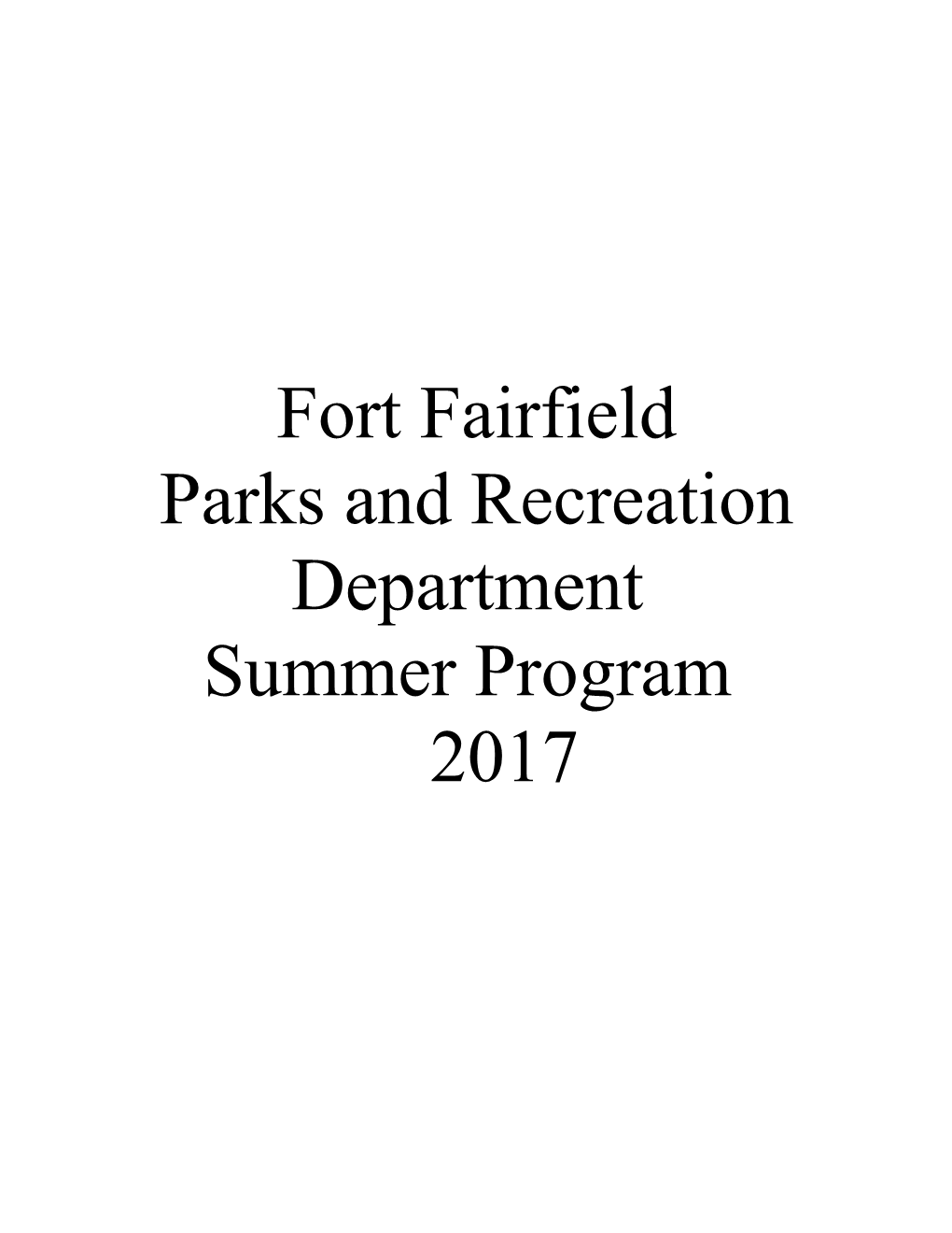 Fort Fairfield Parks