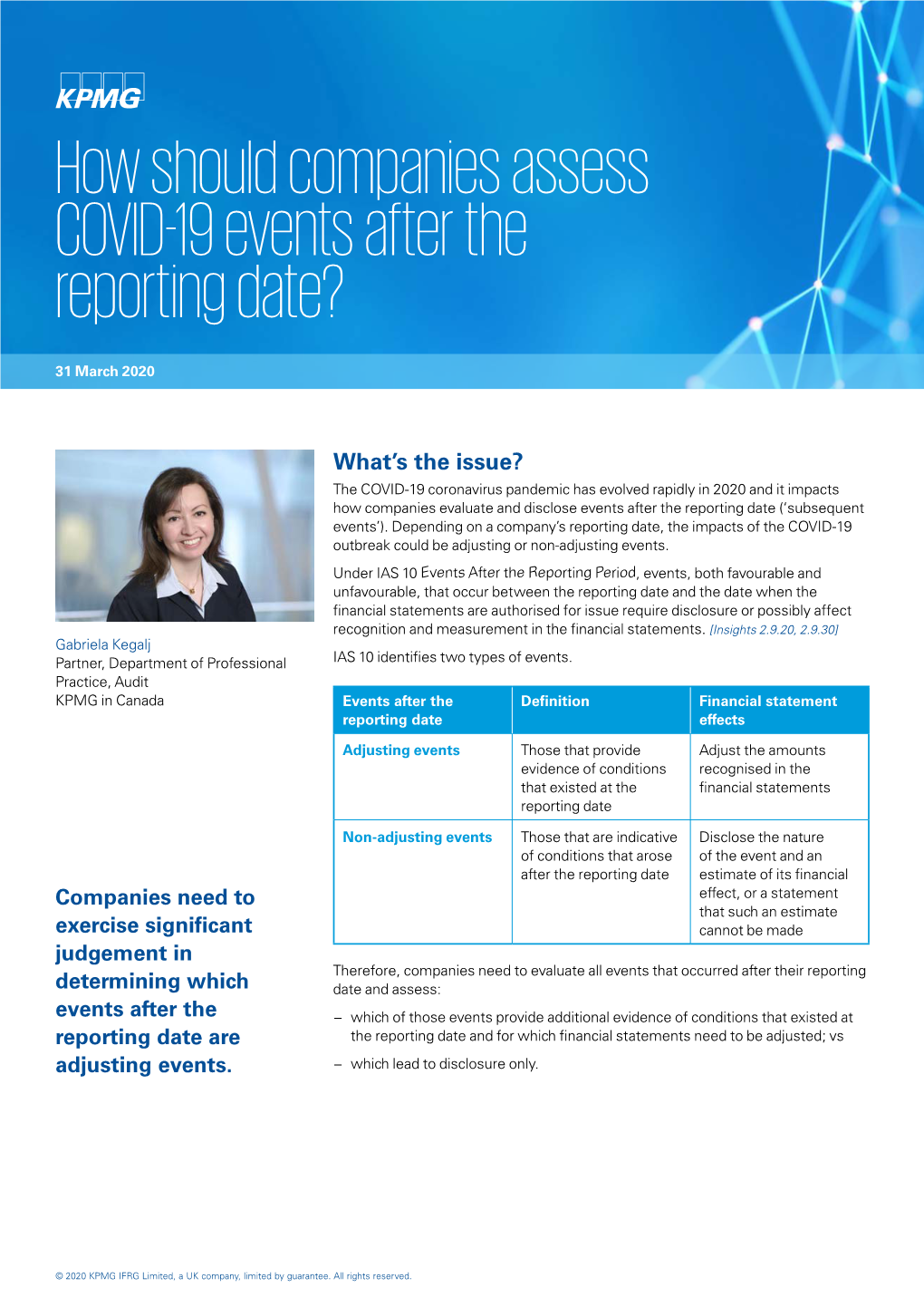 How Should Companies Assess COVID-19 Events After the Reporting Date?