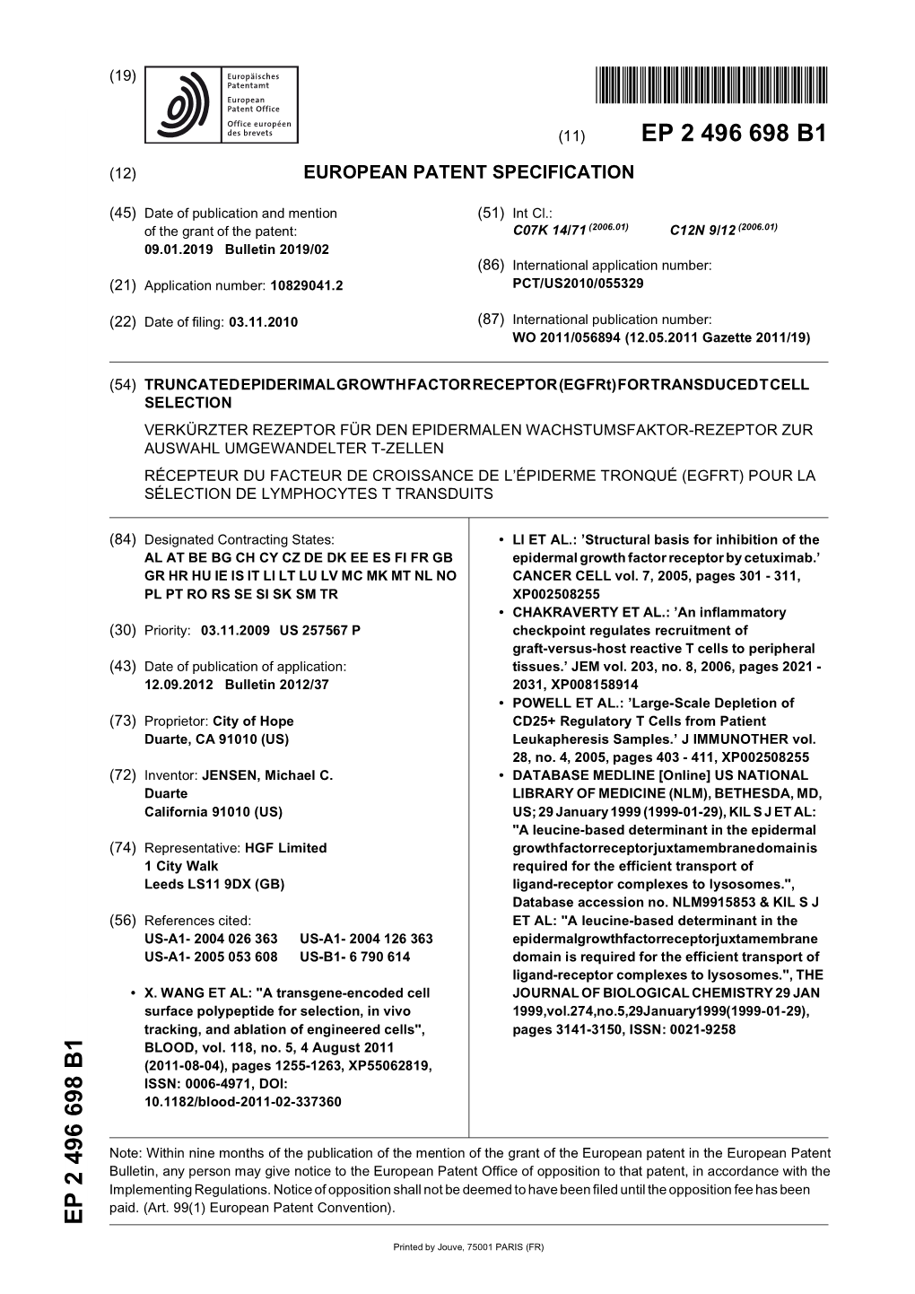 TRUNCATED EPIDERIMAL GROWTH FACTOR RECEPTOR (Egfrt)