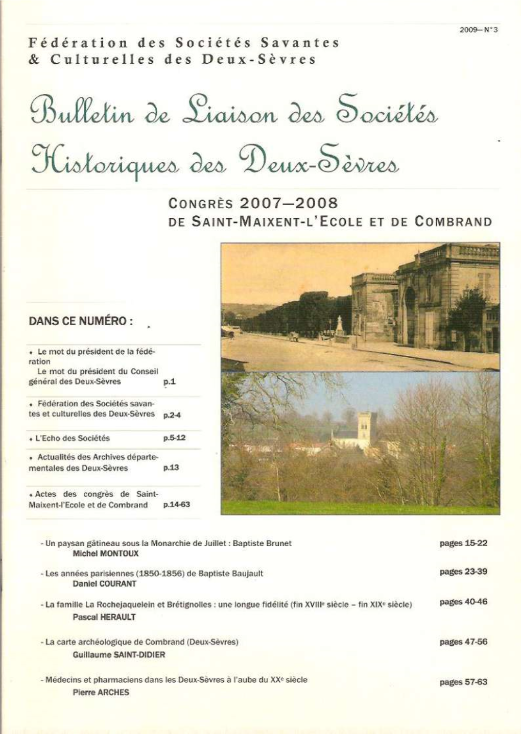 Bulletin De Liaison Des Sociétés Historiques Des Deux-Sèvres