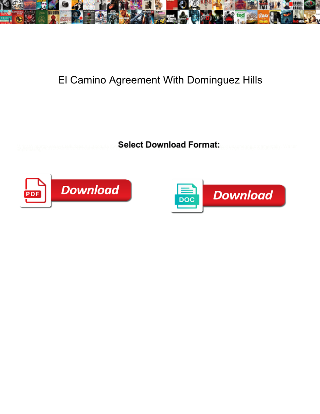 El Camino Agreement with Dominguez Hills