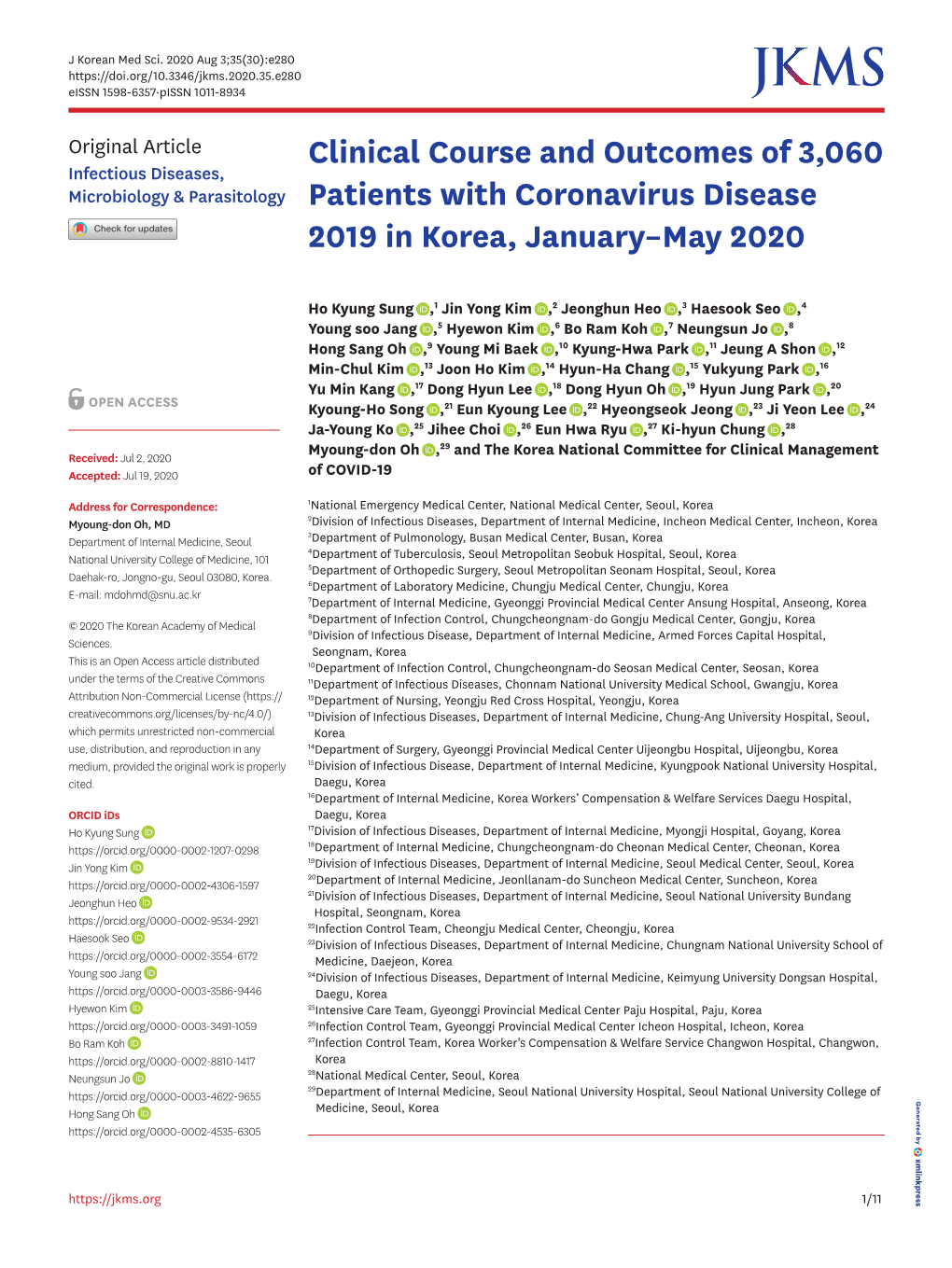 Clinical Course and Outcomes of 3,060 Patients with Coronavirus