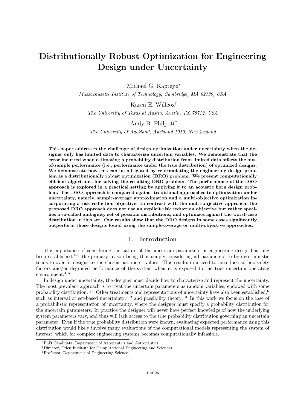 Distributionally Robust Optimization for Engineering Design Under Uncertainty