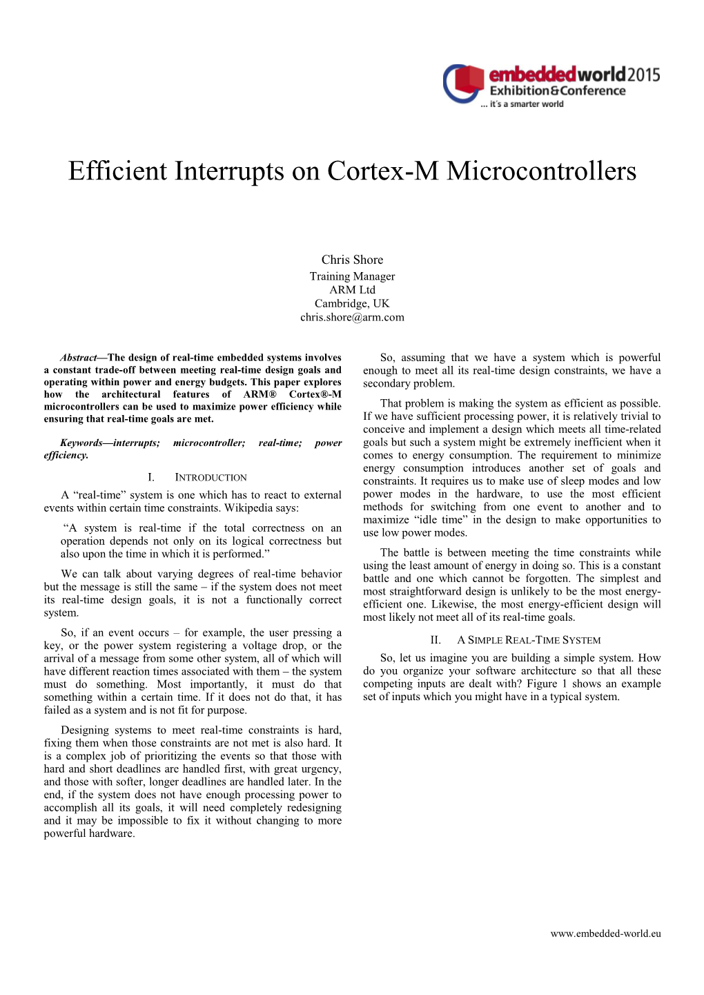 Efficient Interrupts on Cortex-M Microcontrollers
