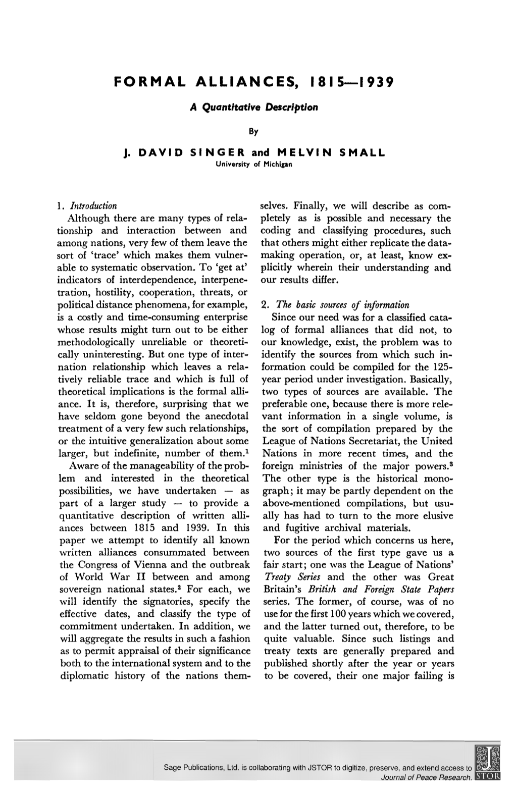 FORMAL ALLIANCES, 1815&Mdash;1939