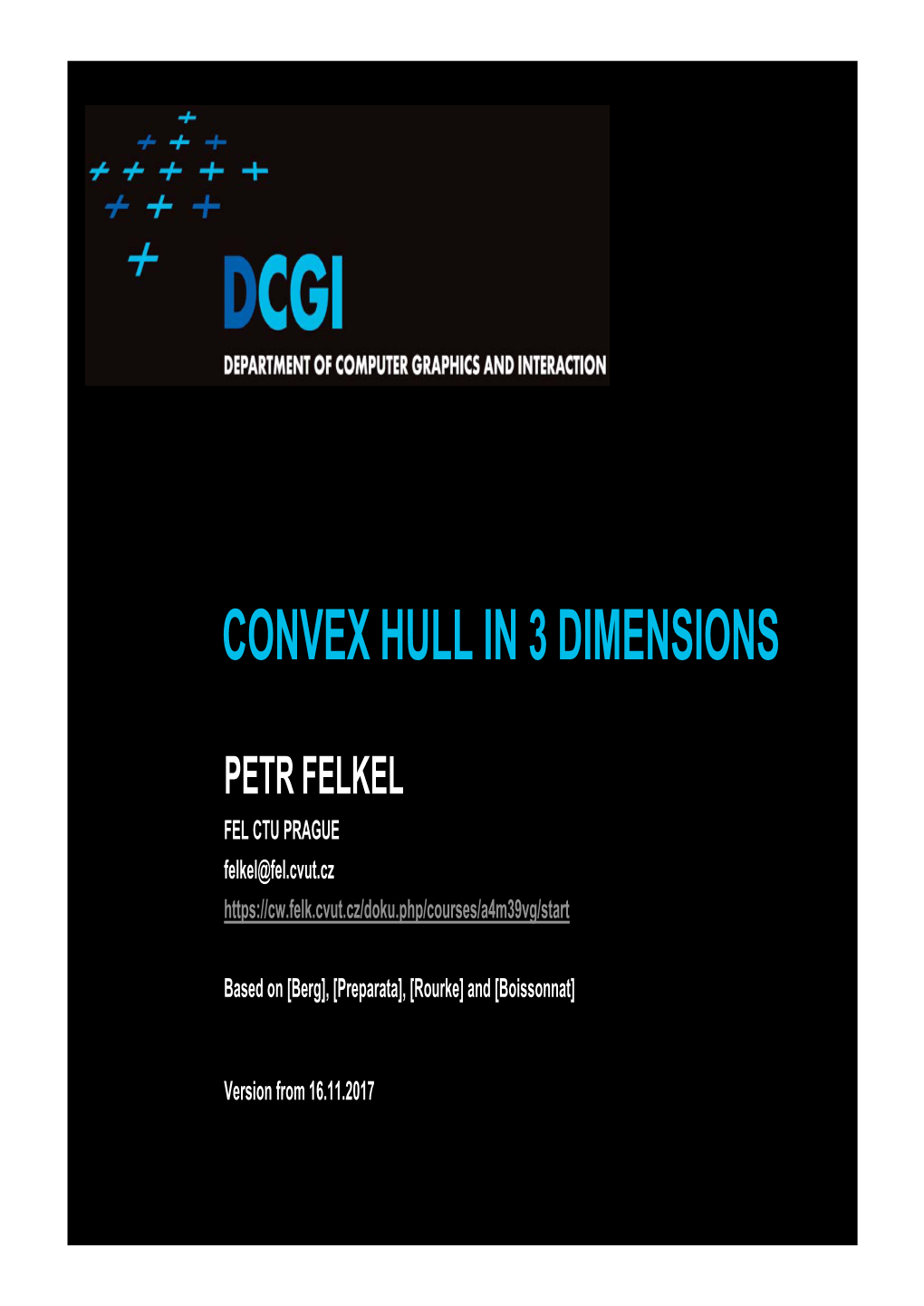 Convex Hull in 3 Dimensions