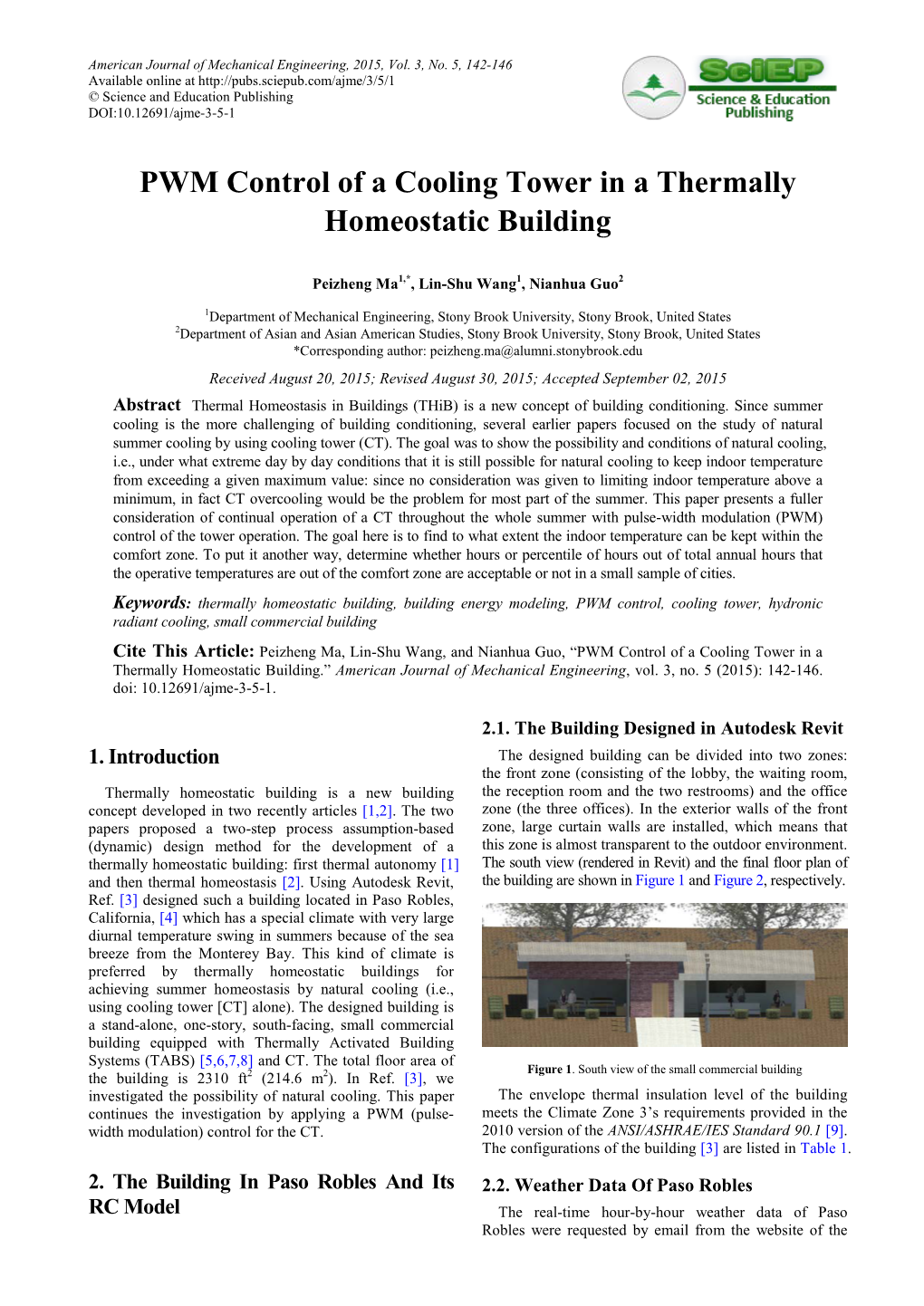 PWM Control of a Cooling Tower in a Thermally Homeostatic Building