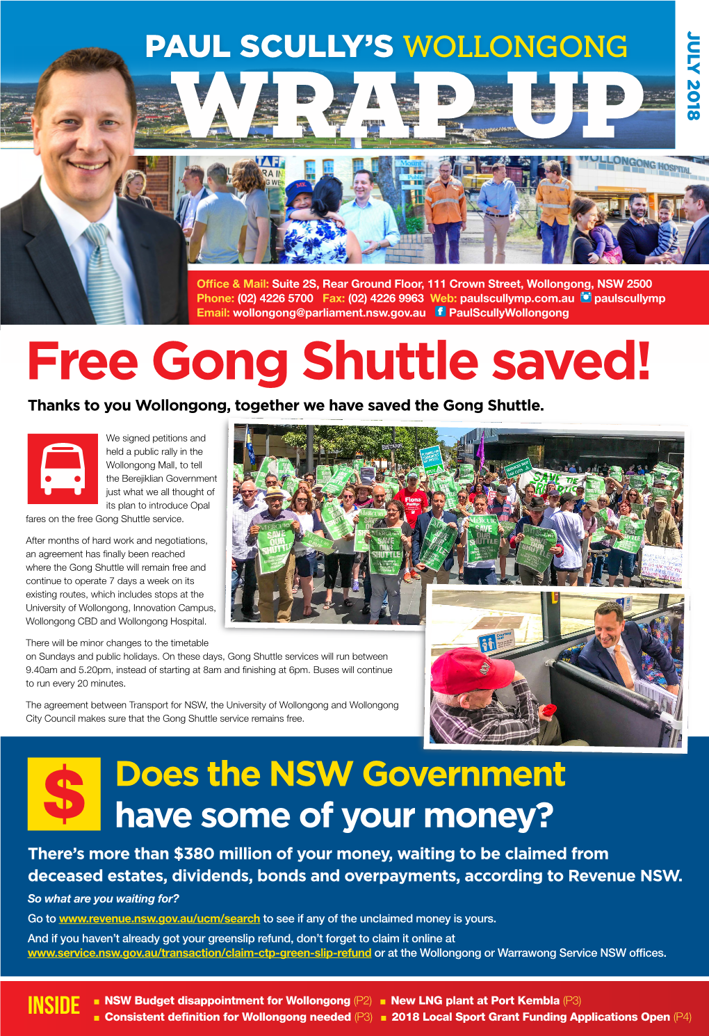 Free Gong Shuttle Saved! Thanks to You Wollongong, Together We Have Saved the Gong Shuttle