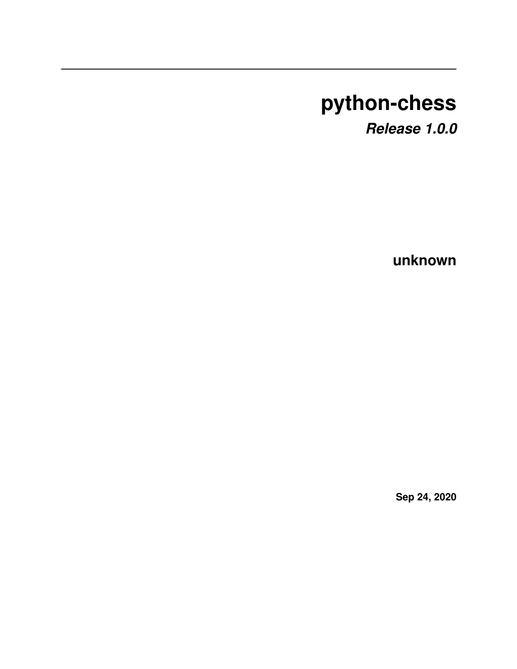 Python-Chess Release 1.0.0 Unknown