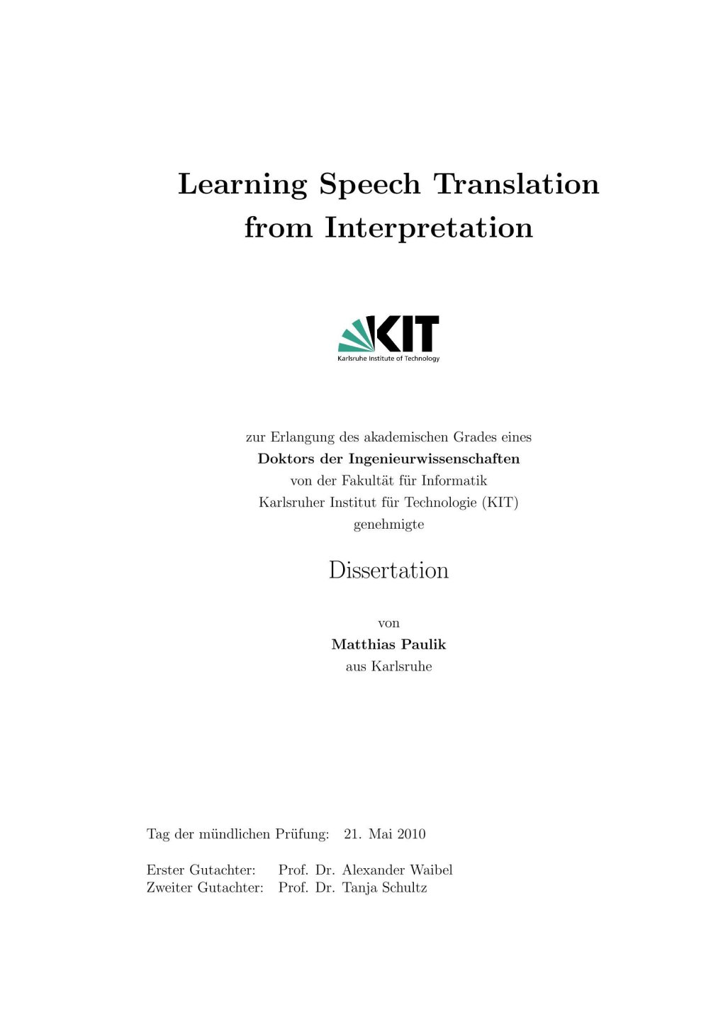 Learning Speech Translation from Interpretation