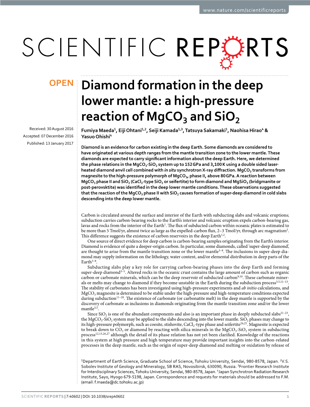 Diamond Formation in the Deep Lower Mantle