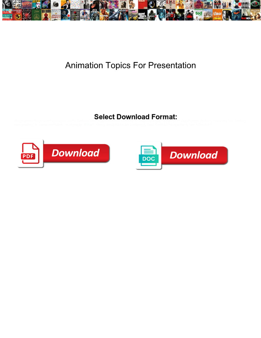 Animation Topics for Presentation