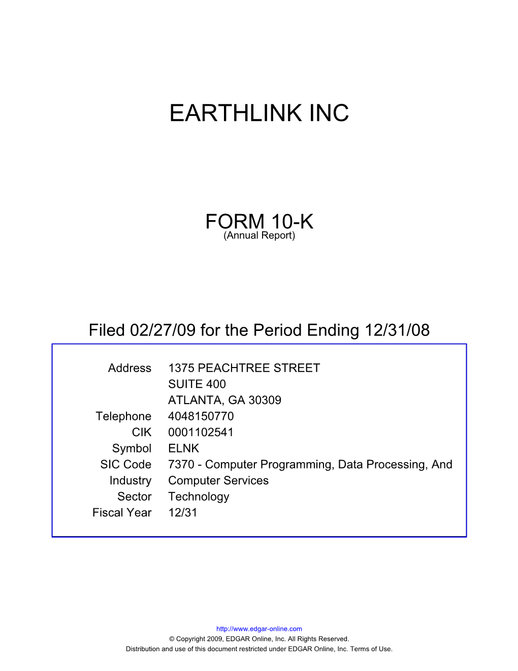 Earthlink Inc