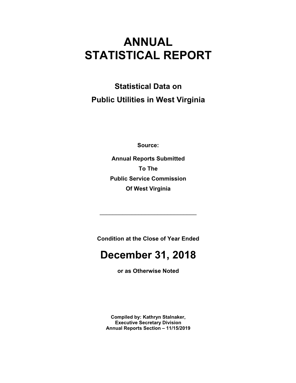 Annual Statistical Report